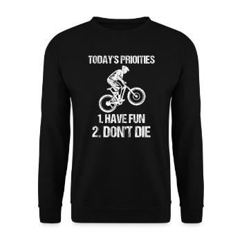 Mountainbike Downhill Biker Cool gift - Unisex Sweatshirt - black - Front - Alina (178cm) & Michal (187cm)