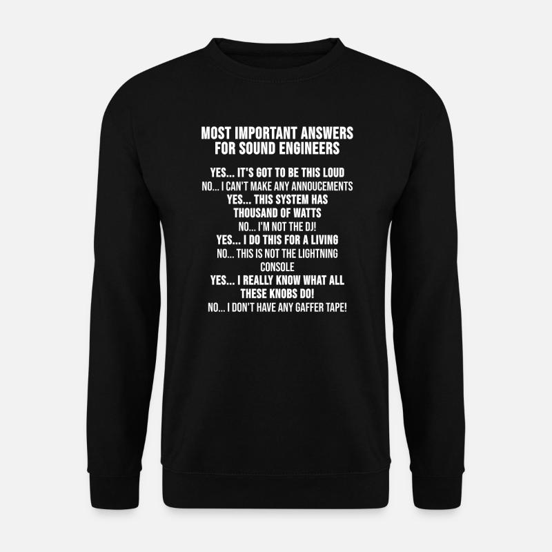 Tontechniker Mischpult Ton Ingenieur Geschenk - Unisex Pullover - Schwarz