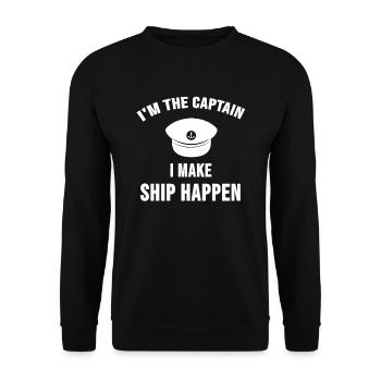Boat yacht sailing ship sailing gift - Unisex Sweatshirt - black - Front - Alina (178cm) & Michal (187cm)