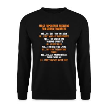 Tontechniker Techniker Sound Ingenieur Geschenk - Unisex Pullover - Schwarz - Vorne - Alina (178cm) & Michal (187cm)