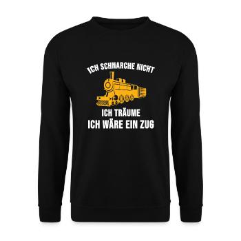 Lokführer Modellbauer Zug Spruch Lustige Geschenk - Unisex Pullover - Schwarz - Vorne - Alina (178cm) & Michal (187cm)