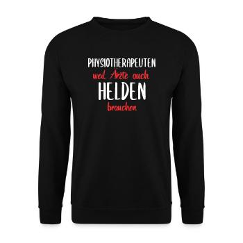 Physiotherapie Physiotherapeut Physio Geschenk - Unisex Pullover - Schwarz - Vorne - Alina (178cm) & Michal (187cm)