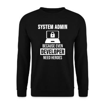 System Admin Administrator Entwickler Geschenk - Unisex Sweatshirt - black - Front - Alina (178cm) & Michal (187cm)