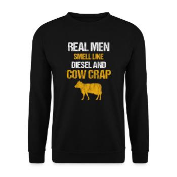 Bauer Landwirt Bauernhof Kuh Kühe Geschenk - Unisex Pullover - Schwarz - Vorne - Alina (178cm) & Michal (187cm)