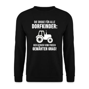 village paysan agriculteur campagne vivre herbe cadeau - Sweat-shirt Unisexe - noir - Devant - Alina (178cm) & Michal (187cm)