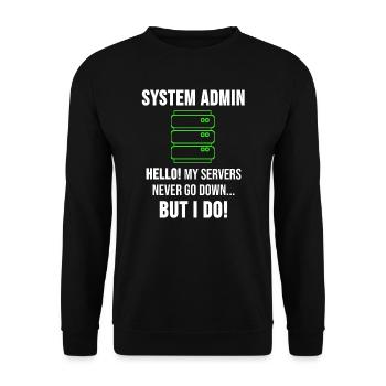 System Admin Administrator Server Gift - Unisex Sweatshirt - black - Front - Alina (178cm) & Michal (187cm)