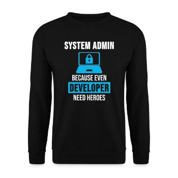 System Admin Administrator Programming Gift - Unisex Sweatshirt - black - Front - Alina (178cm) & Michal (187cm)