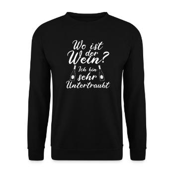 Weinfest Rotwein Weinrebe Pfalz Tradition Geschenk - Unisex Pullover - Schwarz - Vorne - Alina (178cm) & Michal (187cm)