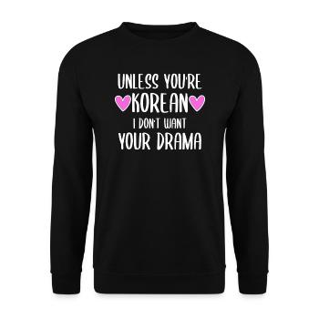 Kpop K-pop Koreanischer Pop Witziges Geschenk - Unisex Pullover - Schwarz - Vorne - Alina (178cm) & Michal (187cm)
