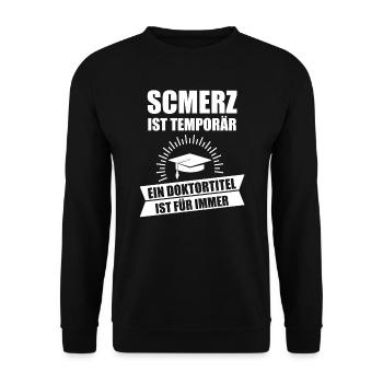 Doktortitel Promotion Doktorrand Doktor Geschenk - Unisex Pullover - Schwarz - Vorne - Alina (178cm) & Michal (187cm)