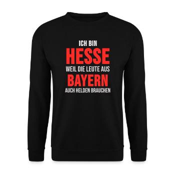Hessen Hessisch Wiesbaden Dialekt Geschenk - Unisex Pullover - Schwarz - Vorne - Alina (178cm) & Michal (187cm)