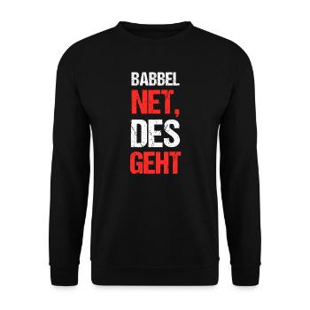 Hessen Hessisch Frankfurt am Main Dialekt Geschenk - Unisex Pullover - Schwarz - Vorne - Alina (178cm) & Michal (187cm)