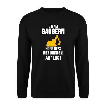 Bagger Baggerfahrer Baggerfahrer Lustig Geschenk - Unisex Pullover - Schwarz - Vorne - Alina (178cm) & Michal (187cm)