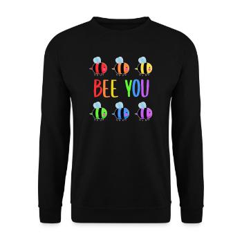 Gay Pride Homosexualität Schwul Lesbisch Geschenk - Unisex Pullover - Schwarz - Vorne - Alina (178cm) & Michal (187cm)