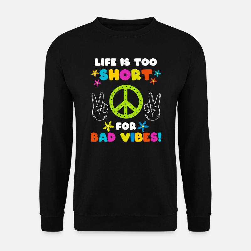 Hippie Festival Party Peacezeichen Witzig Geschenk - Unisex Pullover - Schwarz