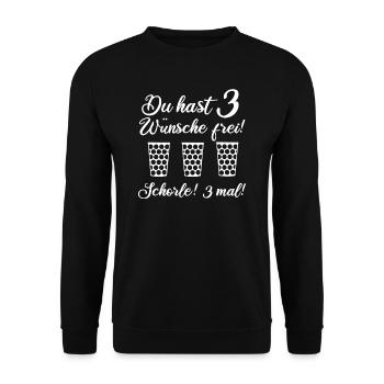 Weinfest Pfalz Dubbeglas Schorle Wein Geschenk - Unisex Pullover - Schwarz - Vorne - Alina (178cm) & Michal (187cm)