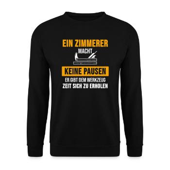 Zimmermann Zimmerer Zimmerei Lustiges Geschenk - Unisex Pullover - Schwarz - Vorne - Alina (178cm) & Michal (187cm)