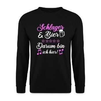 Schlager Schlagermusik Schlagerfan Witzig Geschenk - Unisex Sweatshirt - black - Front - Alina (178cm) & Michal (187cm)