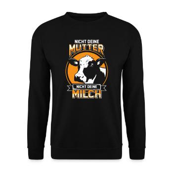 Vegan Veganerin Kuh Veganer Kühe Moral Geschenk - Unisex Pullover - Schwarz - Vorne - Alina (178cm) & Michal (187cm)
