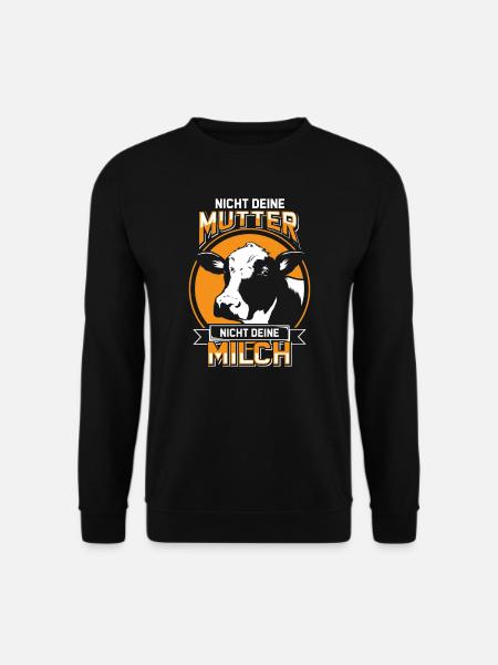 Vegan Veganerin Kuh Veganer Kühe Moral Geschenk - Unisex Pullover - Schwarz