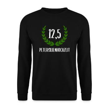 Petersilienhochzeit Petersilien Jahrestag Geschenk - Unisex Pullover - Schwarz - Vorne - Alina (178cm) & Michal (187cm)