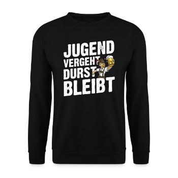 Jugend Vergeht Durst Bleibt Geschenk - Unisex Pullover - Schwarz - Vorne - Alina (178cm) & Michal (187cm)