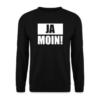 Ja Moin Ehre Shirt Ostfriesland Strand Geschenk - Unisex Pullover - Schwarz - Vorne - Alina (178cm) & Michal (187cm)