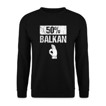Balkan Jugo Jugoslawien Kroatien Albanien Geschenk - Unisex Pullover - Schwarz - Vorne - Alina (178cm) & Michal (187cm)