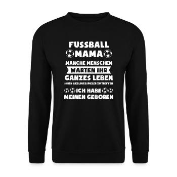 Fussball Mama Fussballmannschaft Geschenk - Unisex Pullover - Schwarz - Vorne - Alina (178cm) & Michal (187cm)