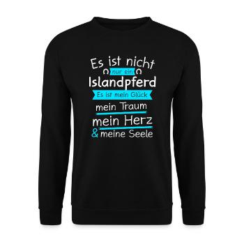 Islandpferde Isländer Island Reiter Tölt Geschenk - Unisex Pullover - Schwarz - Vorne - Alina (178cm) & Michal (187cm)