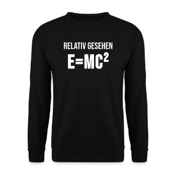 E mc2 Physik Phyiker Wissenschaft Spruch Geschenk - Unisex Pullover - Schwarz - Vorne - Alina (178cm) & Michal (187cm)