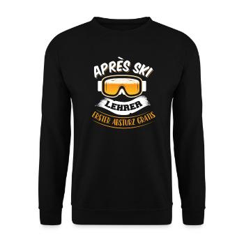 Apres Ski Saufen Bier Fasching Sprüche Geschenk - Unisex Pullover - Schwarz - Vorne - Alina (178cm) & Michal (187cm)