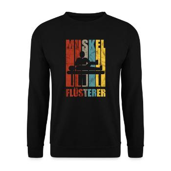 Physiotherapie Muskel Flüsterer Physio Geschenk - Unisex Pullover - Schwarz - Vorne - Alina (178cm) & Michal (187cm)