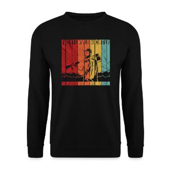 Förster Forstwirt Forstwirte Kettensäge Geschenk - Unisex Pullover - Schwarz - Vorne - Alina (178cm) & Michal (187cm)