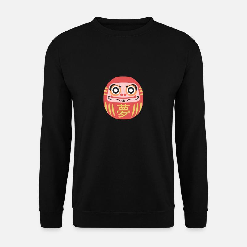 Japanische Darumafigur - Unisex Pullover - Schwarz