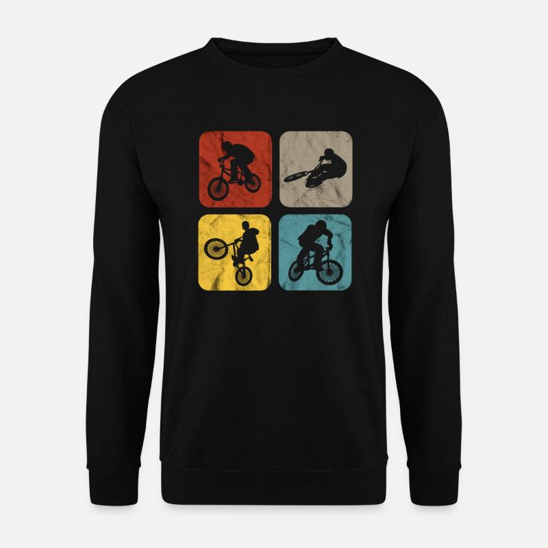 BMX Sprüche Radfahrer Biker Retro Stunt Geschenk - Unisex Pullover - Schwarz