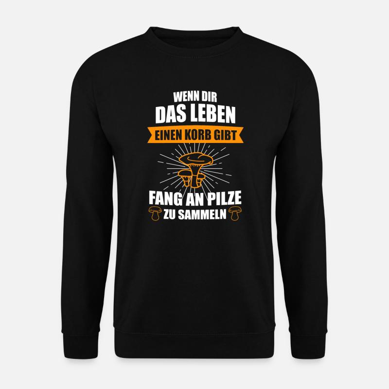 Pilzsammler Pilze Wald Fliegenpilz Pilz Geschenk - Unisex Pullover - Schwarz