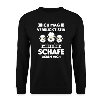 Schäfer Schaf Schafe Hirte Lustiges Geschenk - Unisex Pullover - Schwarz - Vorne - Alina (178cm) & Michal (187cm)