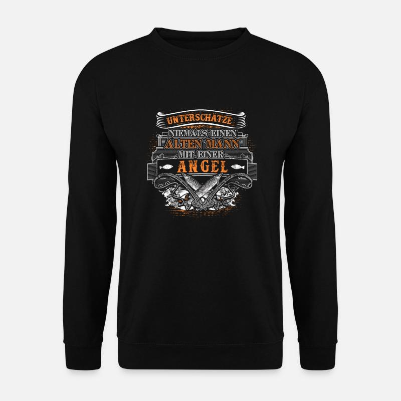 Angler Opa Angeln Norwegen Karpfen Zander Geschenk - Unisex Pullover - Schwarz