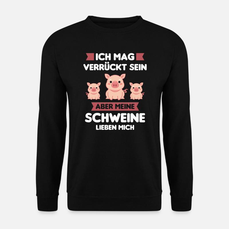 Schwein Schweine Schweinchen Bauer Geschenk - Unisex Pullover - Schwarz
