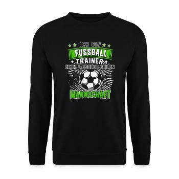 Fußball Trainer Coach Fußballverein Geschenk - Unisex Pullover - Schwarz - Vorne - Alina (178cm) & Michal (187cm)