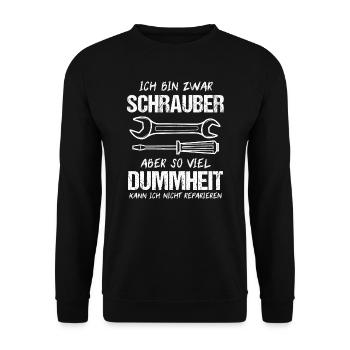 Kfz Mechaniker Schrauber Schrauben Auto Geschenk - Unisex Pullover - Schwarz - Vorne - Alina (178cm) & Michal (187cm)
