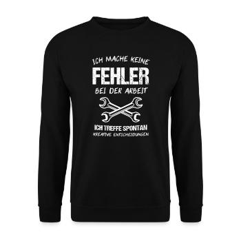 Kfz Mechaniker Schrauber Mechatroniker Geschenk - Unisex Pullover - Schwarz - Vorne - Alina (178cm) & Michal (187cm)