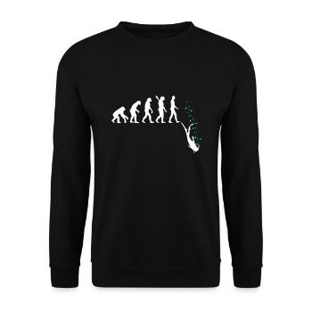 Tauchen Evolution Taucher Lustig Geschenk - Unisex Pullover - Schwarz - Vorne - Alina (178cm) & Michal (187cm)