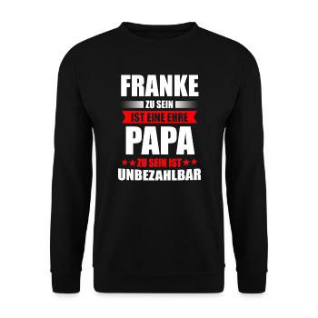 Franken Oberfranken Fränkisch Dialekt Geschenk - Unisex Pullover - Schwarz - Vorne - Alina (178cm) & Michal (187cm)