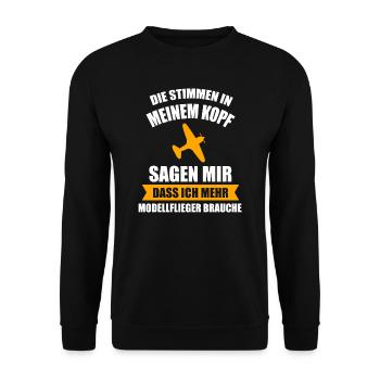 Modellflug Modellbau Modellbauer Geschenk - Unisex Pullover - Schwarz - Vorne - Alina (178cm) & Michal (187cm)