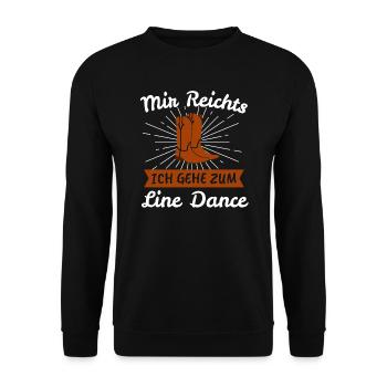 Line Dance Linedance Linedancing Western Geschenk - Unisex Pullover - Schwarz - Vorne - Alina (178cm) & Michal (187cm)