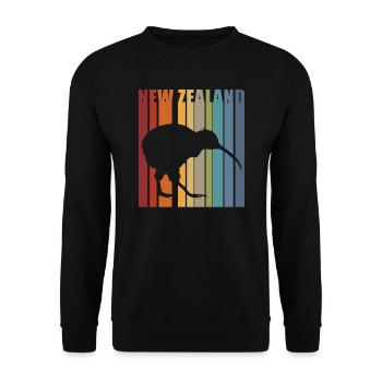 Nouvelle-Zélande Kiwi Kiwis New Zealand Retro Gift - Sweat-shirt Unisexe - noir - Devant - Alina (178cm) & Michal (187cm)