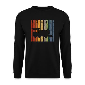 Lokomotive Dampflok Eisenbahner Züge Geschenk - Unisex Pullover - Schwarz - Vorne - Alina (178cm) & Michal (187cm)
