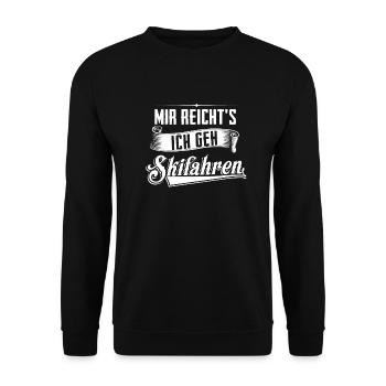 Skifahren Skifahrer Skiurlaub Spruch Geschenk - Unisex Pullover - Schwarz - Vorne - Alina (178cm) & Michal (187cm)